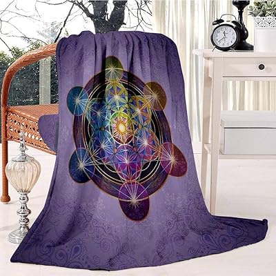 Metatron's cube merkabah couverture de lit douce et chaude en peluche légère