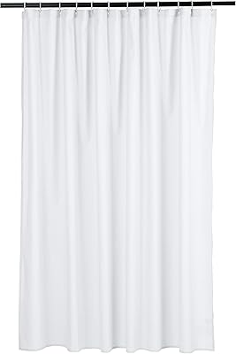 Rideau de douche plissé amazonbasics close, blanc, taille 72 pouces