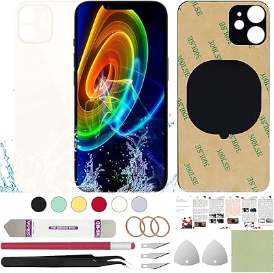 Coque arrière en verre de remplacement riwi compatible avec iphone 11 6,1 pouces