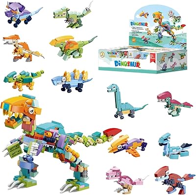 Ensemble de 12 blocs de construction tyrannosaurus rex pré-remplis - mini blocs