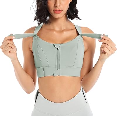 Soutien-gorge de sport d'entraînement à fort impact pour femmes avec soutien-gorge rembourré à fermeture éclair sur le devant et bretelles réglables. L'univers du discount accessible 24/7 sur Diaytar Sénégal