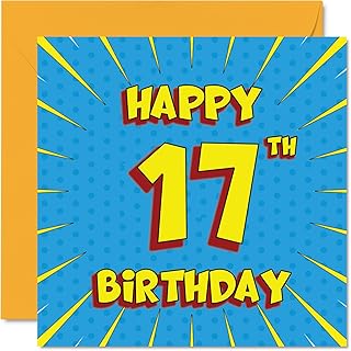 Cartes d'anniversaire amusantes pour 17e anniversaire pour garçons et filles bande de ssinée