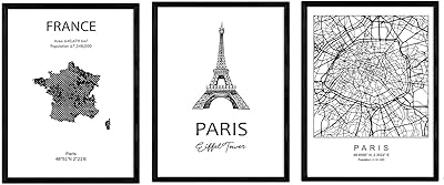 Une collection d'affiches et de monuments de pays. plan de la ville