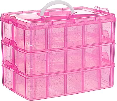 Boîte de rangement empilable delfino à 3 niveaux avec 30 compartiments