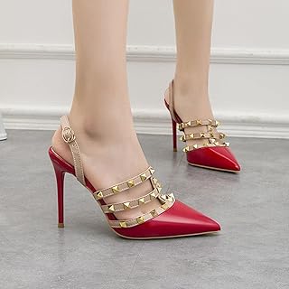 Sandales romaines à talons hauts de 10 cm pour femmes avec clous fins