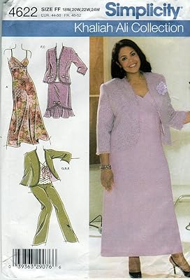 Simplicity 4622 2005 khaliah ali petite robe ou haut, jupe, pantalon et veste
