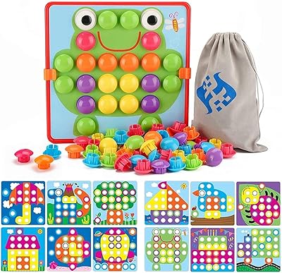 Jeux artistiques mamo bear button pour jeunes enfants, peinture mosaïque jigger, jouet artistique