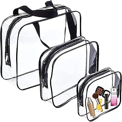 Trousse à maquillage transparente 3 pièces, trousse de toilette, pochette de maquillage en pvc, cubes d'emballage en pvc imperméables avec fermeture éclair pour les voyages de vacances, la salle de bain et l'organisation, noir. Des milliers de références à découvrir sur Diaytar Sénégal