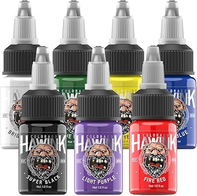 Ensemble d'encres de tatouage hawkink 1/2 oz (15 ml) encre de tatouage usa