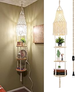 Lampe à suspension quizm boho avec cordon de suspension lampe en macramé