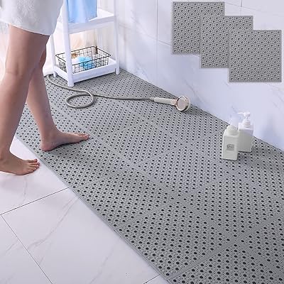 Tapis de bain antidérapant en pvc souple tapis avec ventouses et trous drainage
