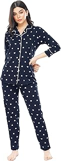 Ensemble pyjama en coton imprimé panda avec chemise et pyjama pour femme 5270
