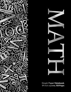 Cahier de papier millimétré mathématique carrés 1/4 de pouce 120 pages : cahier