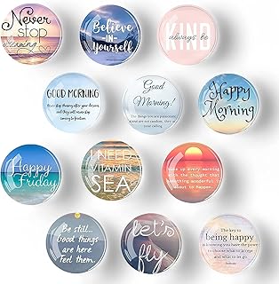 12 aimants de réfrigérateur de motivation ronds aquarelle, aimants de réfrigérateur mignons, aimants