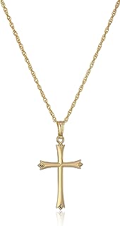 Collier à pendentif croix en relief poli de la collection amazon, 18\"