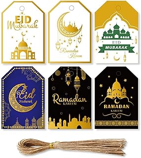 Cartes eid mubarak pour musulmans 48 pièces, décoration de fête du ramadan, coffrets