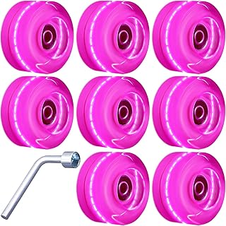 Roues de patins à roulettes kastwave avec roulements quadruples lumineux pour double rangée