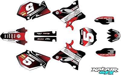 Kalair gfx kit graphique pour yamaha yz125 (2008-2014) turbo series rouge 16 mil-dirt