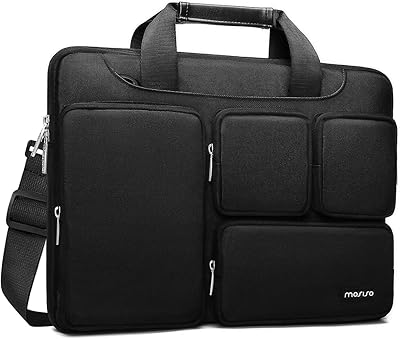 Sac messager à bandoulière pour ordinateur portable, pochette porte-documents en polyester avec 4