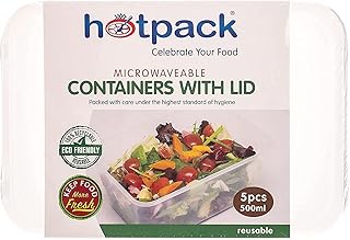 Récipient d'emballage alimentaire rectangulaire jetable au micro-ondes 1000 ml 5 pièces