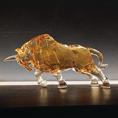 Statue acrylique de taureau darmon feng shui, décoration de bureau à domicile 8,7"