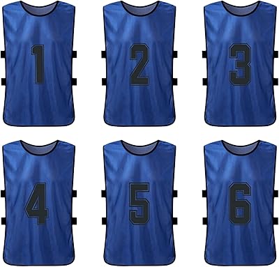 Maillots de football numérotés guanzi 6 pièces maillots à séchage rapide pour adultes
