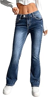Jean taille basse pour femme, pantalon en denim décontracté avec braguette zippée