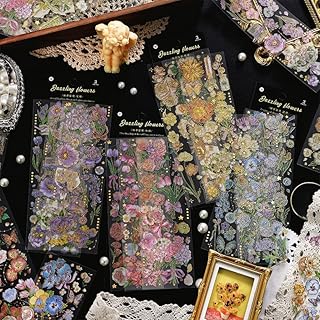 Ensemble d'autocollants de fleurs 3d esthétiques, scrapbooking vintage, papillon, autocollants décoratifs transparents