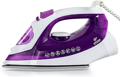 Fer à vapeur life smile 2200 w, semelle antiadhésive avec revêtement en céramique