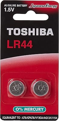 Pile alcaline toshiba lr44 ag13 1,5v (0% mercure) pack de 2 piles equivalent