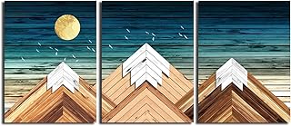 Art mural sur toile de montagne géométrique pour chambre à coucher, bureau, décoration