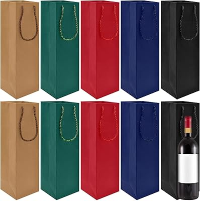 Sacs cadeaux pour le vin, sacs fourre-tout 5 couleurs avec poignées en corde