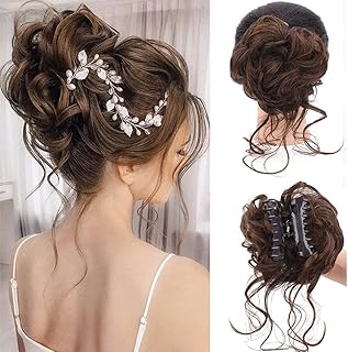 Goodern 2 pièces extensions de cheveux chignon désordonné pince à griffes