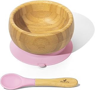 Bol et cuillère pour bébé en bambou avanshi vaisselle pour enfants