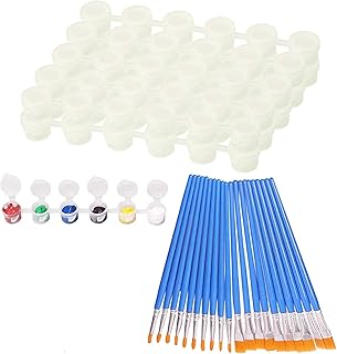 Delfino 10 bandes et 60 pots de peinture vides avec couvercle, petit récipient