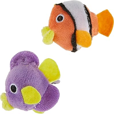 Jouet poisson pattes pour chats, multicolore, paquet de 2