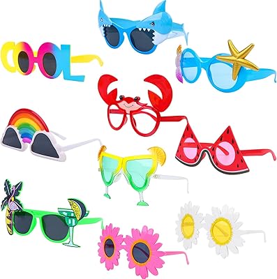 Lunettes de soleil de fête lunettes hawaïennes 10 paires hawaïennes amusantes fête