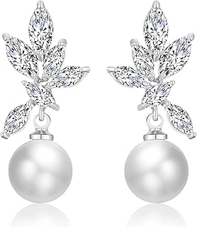 Boucles d'oreilles pendantes en perles de zircone cubique pour femmes, boucles d'oreilles pendantes