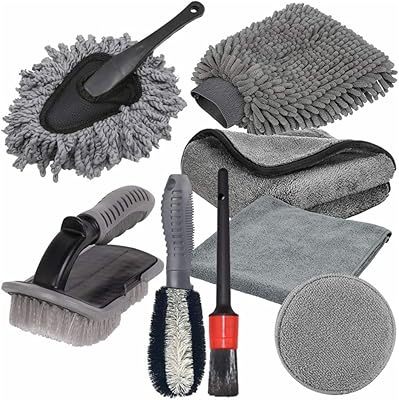 Ensemble de nettoyage de voiture 9 pièces brosse roues en alliage brosses