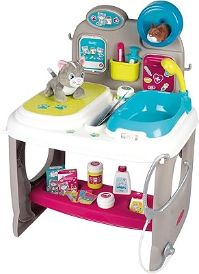 Smoby - coffret de jeu clinique vétérinaire avec zone d'examen et de lavage