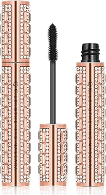 Hxmj-lashes mascara 4d noir imperméable avec strass épaississant allongeant sans bavures