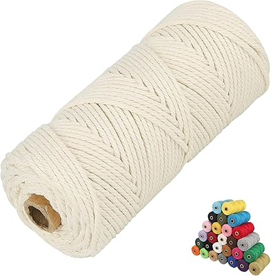 Cordon en macramé en coton naturel parfait, fournitures d'artisanat, 3 mm x 109