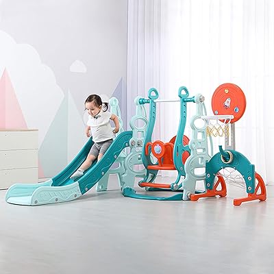 Ensemble balançoire et toboggan pour les tout-petits ensemble de jeu 6 en 1
