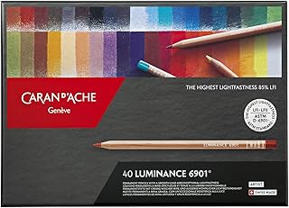 Boîte carton caran d'ache 40 couleurs assorties - blanc