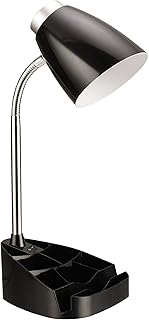 Limelights ld1002-blk lampe de bureau organisateur à col de cygne avec support