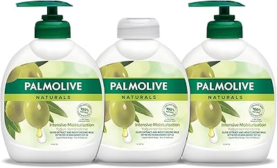 Savon liquide pour les mains palmolive olive et lait, 3 x 300 ml
