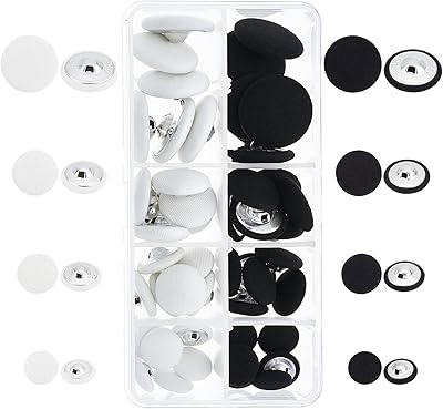 Pandahall 48 pièces 4 tailles de boutons recouverts de tissu à dos