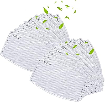 20 pièces pm2.5 masque facial filtres masque facial réutilisable avec filtre à charbon
