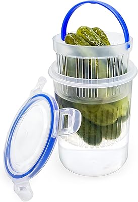 Récipient à cornichons de 6804 onces avec passoire pour support