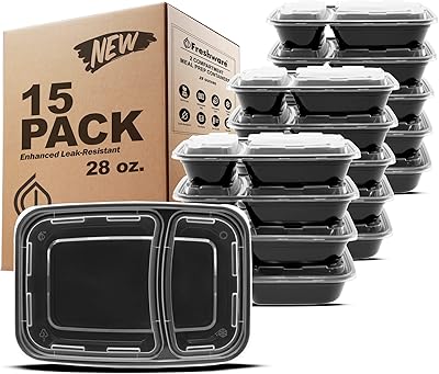 Récipients de préparation de repas frais, récipients à bento en plastique pour le stockage